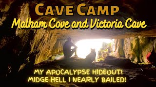 CAVE solo BIVVY CAMPING in MIDGE HELL Malham Cove Victoria Cave  Epic Drone YORKSHIRE DALES UK [upl. by Rednaxela]