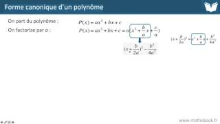 Forme canonique dun polynôme  Cours de maths [upl. by Eanal649]