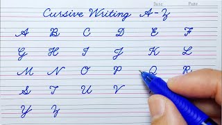 How to write English capital letters  Cursive writing A to Z  Cursive handwriting practice  ABCD [upl. by Hsirehc813]