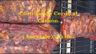 Costillas de cerdo al carbón marinadas con Sal Pimienta Ajo Mostaza y Paprica 150 grados x 3 horas [upl. by Mikkel575]