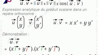 Maths 1èreS  Produit scalaire dans le plan  Mathématiques Première S [upl. by Priest252]