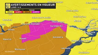 Potentiel de tornade au sud du Québec [upl. by Kiersten]