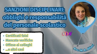 SANZIONI DISCIPLINARI obblighi e responsabilità del personale scolastico [upl. by Cirde189]