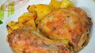 Ну оОчень вкусные  Куриные окорочка в духовке с картошкой [upl. by Nalaf]