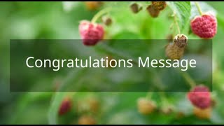 Congratulations Message [upl. by Lain]