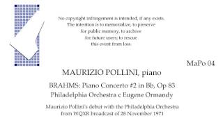 MAURIZIO POLLINI Live 1971 BRAHMS Piano Concerto 2 Phildelphia Orchestra c Ormandy [upl. by Euqininod]