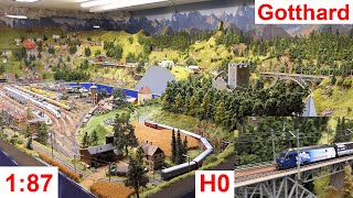 H0ModellbahnTraumAnlage Schweizer Berge Märklin 187 – GotthardBahnStrecke Erstfeld Wassen [upl. by Christianna]