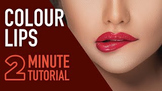 How to Add Colour to the lips in Photoshop 2MinuteTutorial [upl. by Au739]