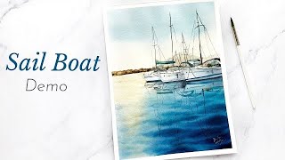 Watercolor Sail Boat [upl. by Behn]