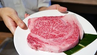 200 PRIME KOBE BEEF JAPANESE TEPPANYAKI Sirloin Steak Japan [upl. by Dis46]