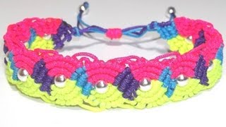 COMO HACER UNA PULSERA DE OCHOS MULTICOLOR CON NUDOS FESTON DE MACRAME AJUSTABLE TUTORIAL DIYº [upl. by Dowzall]