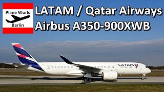 LATAM  Qatar Airways Airbus A350900XWB landing in Frankfurt [upl. by Bibah913]