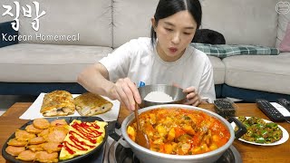 Real Mukbang The best Korean Home Meal ☆ Gochujang Soup Sausage grilled cutlassfish [upl. by Bickart474]