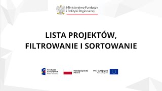 2 Lista projektów filtrowanie i sortowanie Beneficjent [upl. by Nivrag]