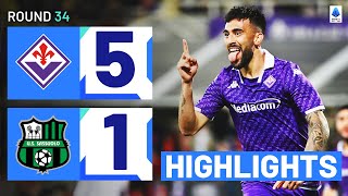 FIORENTINASASSUOLO 51  HIGHLIGHTS  Goals galore in Florence  Serie A 202324 [upl. by Nerrej]