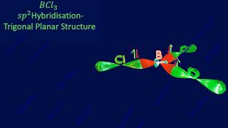 3Dsp2 hybridizationBCl3 trigonal planar11 chemistryBScMSc chemistry [upl. by Kaycee813]