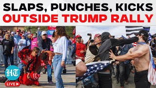 Donald Trump LIVE Massive Fight Breaks Out At Trumps Michigan Rally  Trump Rally  US Election [upl. by Lyrrad37]