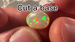 Cutting Ethiopian opal  A how to guide for making a flat cabochon base [upl. by Nathaniel]