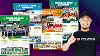 Template Kalender 2024 😊 Tinggal Ganti Foto dan Tulisan 💯 [upl. by Farro]