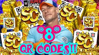 OVER 8 QR CODES THAT MIGHT STILL WORK WWE SuperCard [upl. by Asille96]