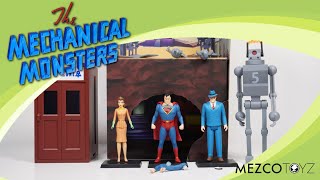 Mezco 5 Points Superman  The Mechanical Monsters 1941 Deluxe Boxed Set [upl. by Fenny]