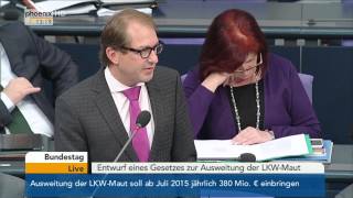 Bundestag Alexander Dobrindt zur Ausweitung der LkwMaut am 05112014 [upl. by Auhesoj]