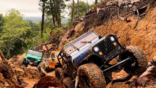 Fun Trailing 110 Scale RC Vanquish VS4 10 Phoenix Axial Jeep CJ7 Ford F150 Custom [upl. by Ydnem]