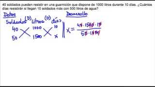 Problema de regla de tres compuesta Soldados litros días [upl. by Halika583]