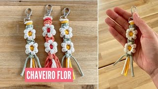 Chaveiro flor  Tutorial passo a passo  macramê [upl. by Pfaff]