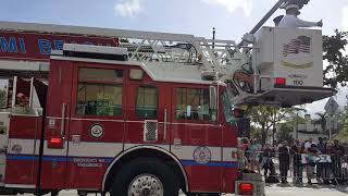 Así son los camiones de bombero aquí en Miami Florida súper moderno y grande único en el mundo [upl. by Wallach]