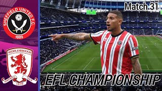 Mode manager fc 25  EFL CHAMPIONSHIP Match 31  Sheffield United vs Middlesbrough [upl. by Davison]