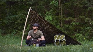 Camping with Military Surplus  Austrian Zeltbahn  Norwegian Backpack  Optimus Svea 123R Stove [upl. by Cand83]