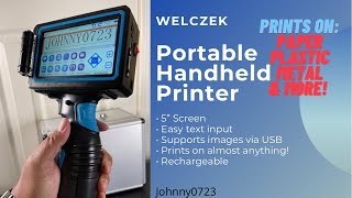 WELCZEK WK01 Portable Handheld Printer with 5 Inch Touch Screen Unboxing and demo on how to use it [upl. by Oivaf]