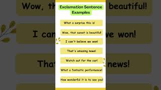 Exclamation Sentence Examples  Exclamatory Sentences exclamation sentences vocabulary shorts [upl. by Kcirreg]