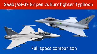 Saab JAS Gripen vs Eurofighter Typhoon  Full comparison [upl. by Wehner]