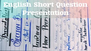 English Short Question Presentation for Board Exams [upl. by Tonia]