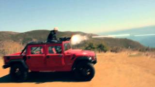 Custom Minigun M134 firing from Hummer H1 [upl. by Agbogla]