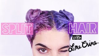 SPLIT HAIR TUTORIAL WITH LIME CRIME PASTEL DYES [upl. by Adnilav709]