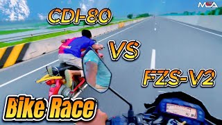 CDI80 VS FZSV2 ।। RACE teammsa vlogs topspeed race bikelife views bike foryou [upl. by Assenar437]