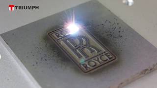 Steel engraving 1mm deep marking by Triumph laser marking machine [upl. by Oicaro21]