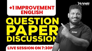 Plus one Improvement English Question Paper Discussion Live session [upl. by Ahsilad]