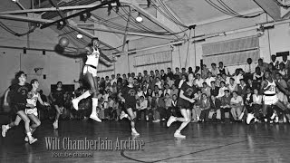 17 year old Wilt Chamberlain CATCHES a shot and runs the fast break [upl. by Adnilahs]