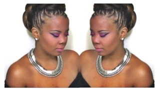 HOW TO  BRAIDED FAUX HAWK UPDO for NATURAL HAIR [upl. by Fianna]