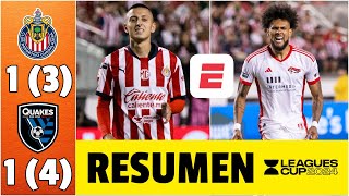 CHIVAS SIN CHICHARITO PIERDE los PENALES vs SAN JOSE ALVARADO y COWELL FALLARON  Leagues Cup [upl. by Fons]