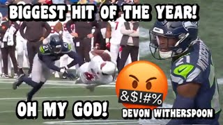 Devon Witherspoon makes BIGGEST HIT OF THE YEAR 😳🔥 Cardinals Vs Seahawks 2023 highlights [upl. by Hoebart517]