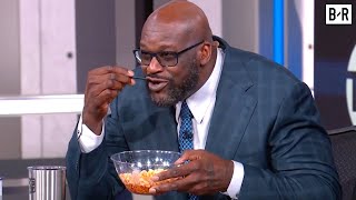 Shaq Eats a Bowl of Cereal With Hot Tea to Celebrate Bol Bols First Half [upl. by Frederico141]