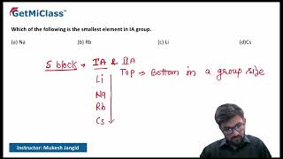 Smallest element KCET 11th Chemistry S Block Elements [upl. by Shakti]