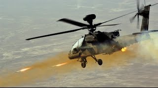 AH64 Apache Helicopter In Action  AH64 Apache Airstrikes AH64 Firing At Tanks Apache FLIR [upl. by Metzger]