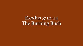 020 Exodus 31214 The Burning Bush [upl. by Thatcher]