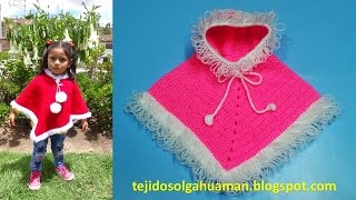 poncho tejido a crochet para navidad o para el invierno con puntos básicos [upl. by Iuq78]